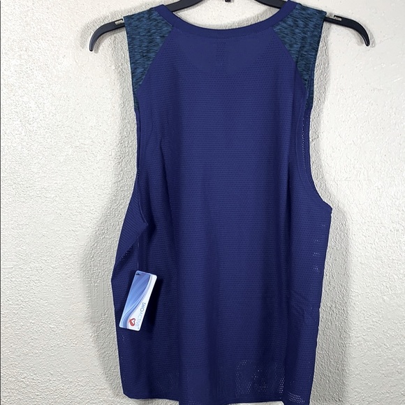 Tank Top Activewear M Dark Blue Mesh ShoActive Pullover Stretchy - Picture 6 of 8